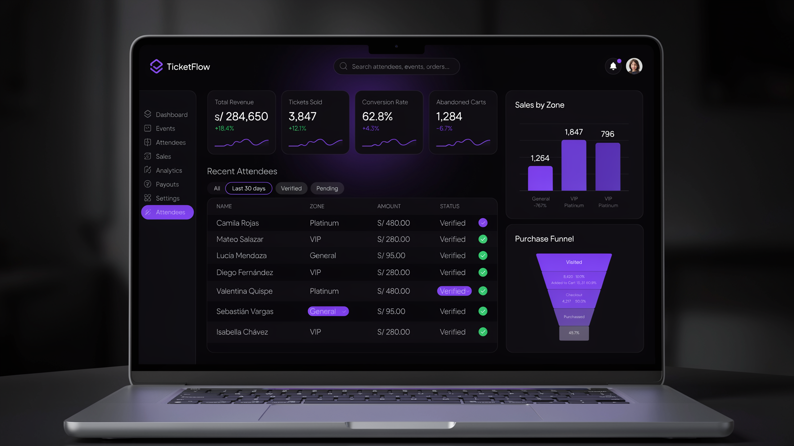 Panel CRM Vantory — gestión de clientes, compradores y seguimiento